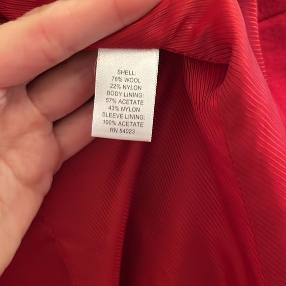 Banana Republic Wool Petite size Large Red Pea Coat - Picture 10 of 13